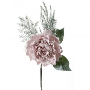 Заскрежено цвете с дантела и елхови клонки, розово, 23х50 см