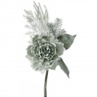 Заскрежено цвете с дантела и елхови клонки, зелено, 23х50 см