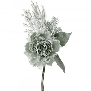 Заскрежено цвете с дантела и елхови клонки, зелено, 23х50 см