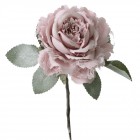 Заскрежено цвете с дантела и листенца, розово, 13х20 см