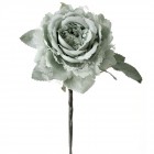 Заскрежено цвете с дантела и листенца, зелено, 13х20 см