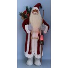 Фигура Дядо Коледа със светещ фенер, бяло-червени дрехи, 90 / 120 см