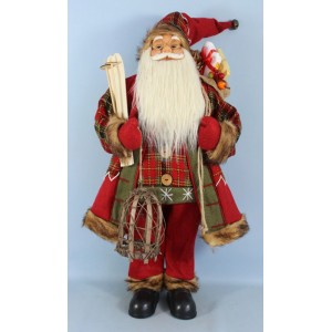 Фигура Дядо Коледа ,червено-зелени дрехи, 90 / 120 см