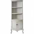 Шкаф ъглов, ретро бяло, 46х46х179 см