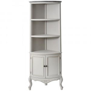 Шкаф ъглов, ретро бяло, 46х46х179 см