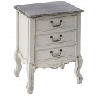 Шкафче с три чекмеджета, ретро бяло, 48х33х66 см