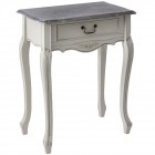 Помощна масичка с едно чекмедже, ретро бяло, 60х35х78 см