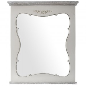 Дървено огледало, ретро бяло, 65х84 см