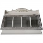 Дървенa кутия за прибори, ретро бяло, 44х26х24 см