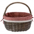 Кошница с дръжка и плат, кафе, 37х26х22/35 см