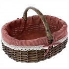 Кошница с дръжка и плат, кафе, 35х29х13/21 см