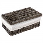 Кошница за пикник с плат/ беж/, кафе, 33х22х13 см