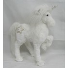 Еднорог покрит с  бяло кадифе, 34х12х43 см