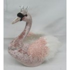 Лебед покрит с розово кадифе, 35х22х37 см
