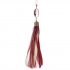 Висулка, кадифен пискюл с камъче, бордо, 28 см