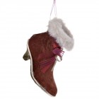 Висулка, кадифена обувка, бордо, 12х23 см