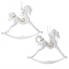 Висулки кончета к-т 2 бр, пластик, бяло / злато