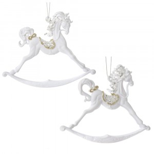 Висулки кончета к-т 2 бр, пластик, бяло / злато