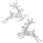 Висулки елени к-т 2 бр, пластик, бяло / сребро