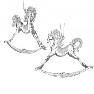 Висулки кончета к-т 2 бр, пластик, прозрачно / сребро