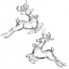 Висулки елени к-т 2 бр, пластик, прозрачно / сребро