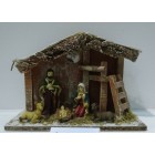 Дървена сцена РОЖДЕСТВО с поли фигури, 25х9х18 см