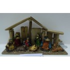 Дървена сцена РОЖДЕСТВО 1 с поли фигури, 25х9х18 см