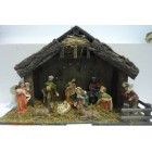 Дървена сцена РОЖДЕСТВО с поли фигури, 51х18х34 см