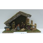 Дървена сцена РОЖДЕСТВО 2 с поли фигури, 25х9х18 см