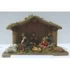 Дървена сцена РОЖДЕСТВО с поли фигури, 15х6х11 см