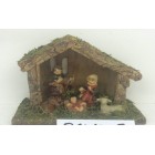 Дървена сцена РОЖДЕСТВО с поли фигури, 14х7х11 см