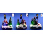 Коледна светеща сцена, пластик, 3 модела, 10х6х13 см