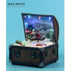 Коледна сцена ковчеже, движение и светлина, 12х12х16 см