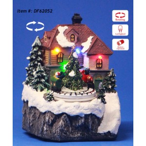 Коледна сцена влак, движение и светлина, 12х11х15 см