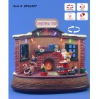 Коледна сцена огнище, движение, музика и светлина, 23х16х20 см