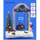 Коледна сцена люлка, движение, музика и светлина, 15х11х18 см