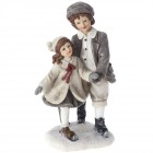 Керамична фигурка деца с кънки, 11х18 см