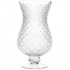 Свещник със столче,  изчистено стъкло, 14х27 см