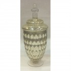 Буркан с капак, напукано стъкло, злато, 16х36 см