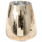 Свещник,  розово стъкло, 20х23см