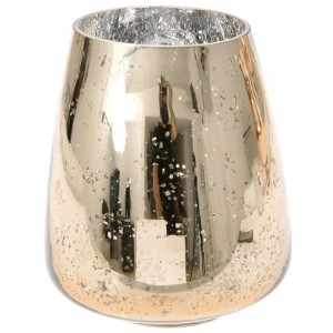 Свещник,  розово стъкло, 20х23см