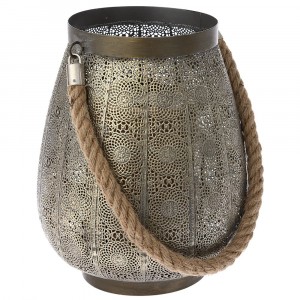 Метален светилник със стъклена чашка, 21х26 см