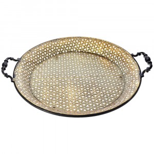 Метален поднос, злато, 45х39 см