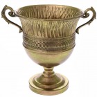 Метална ваза с дръжки, злато, 35х26х33 см