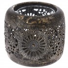 Метален свещник със стъклена чашка, 12х10см