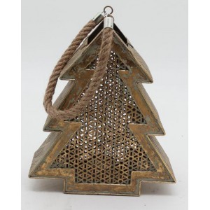 Метална елха светилник, злато, 29х11х36 см