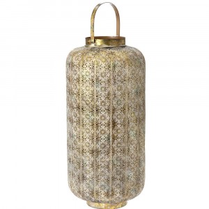 Метален светилник със стъклена чашка, злато, 34х74см