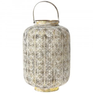 Метален светилник със стъклена чашка, злато, 34х51см