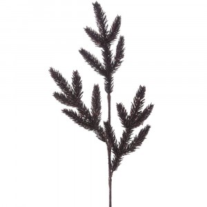 Елхова клонка с брокат, бордо, 63 см