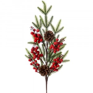 Коледена колнка с червени топчета, 60 см